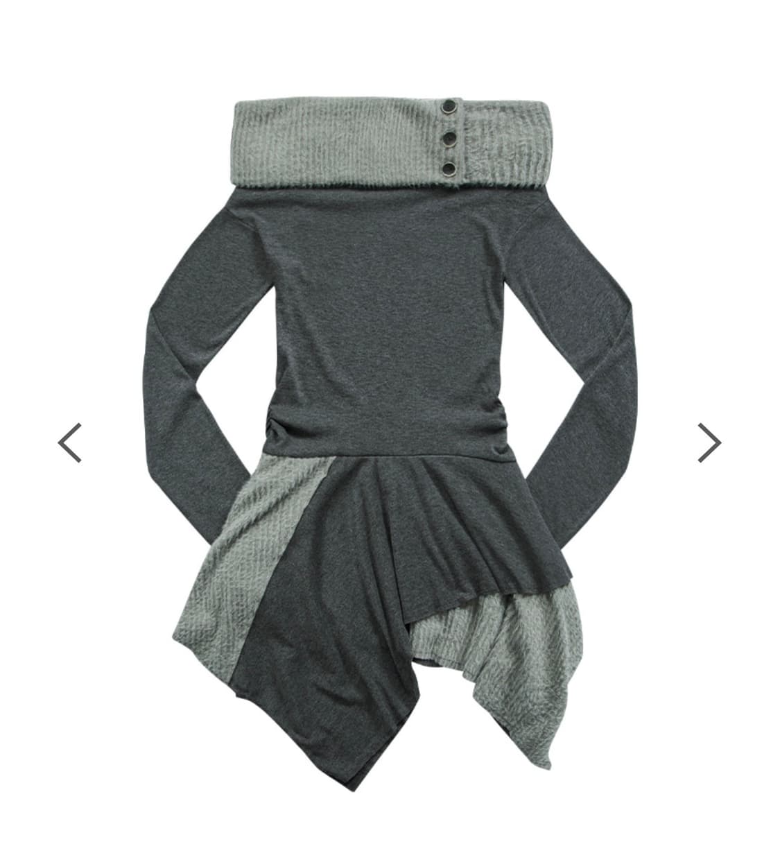 애즈온 FAYE OFF SHOULDER DRESS 차콜 상품이미지2