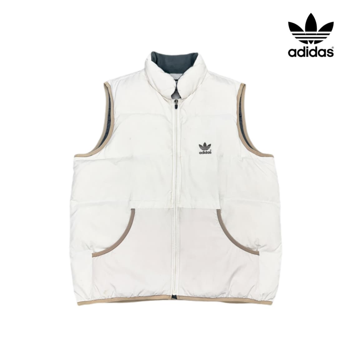 아디다스 00s 올드스쿨 파이어버드 아이보리 조끼패딩 상품이미지1