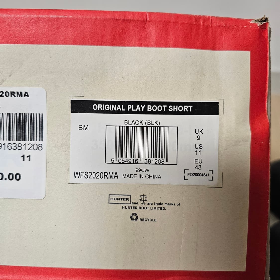 280 새제품) 헌터 플레이 쇼트 레인 부츠 장화 방한화 블랙 상품이미지8