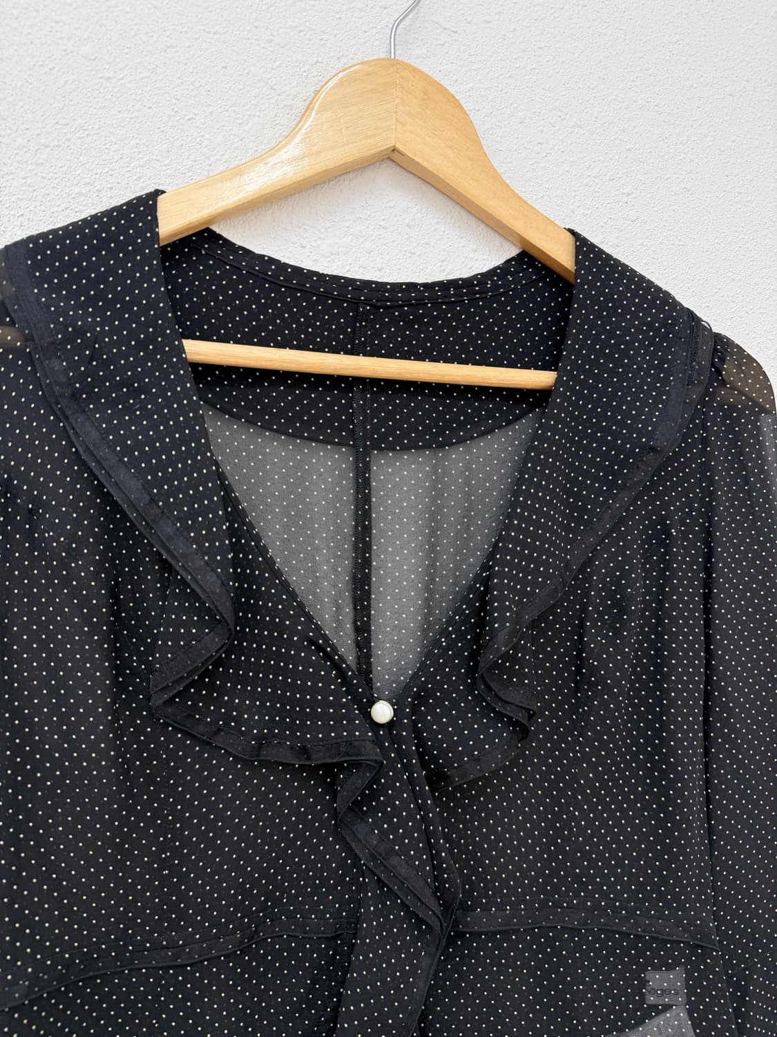 빈티지 Courreges 도트 프릴 실크 가디건 상품이미지3