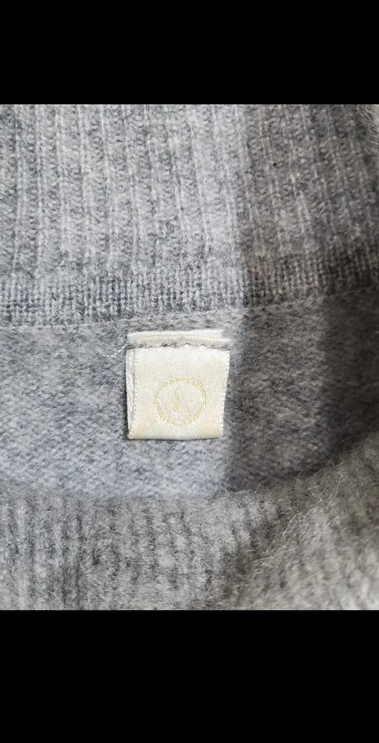 (L) 목폴라 캐시미어 니트 그레이 무지 터틀넥 스웨터  상품이미지3