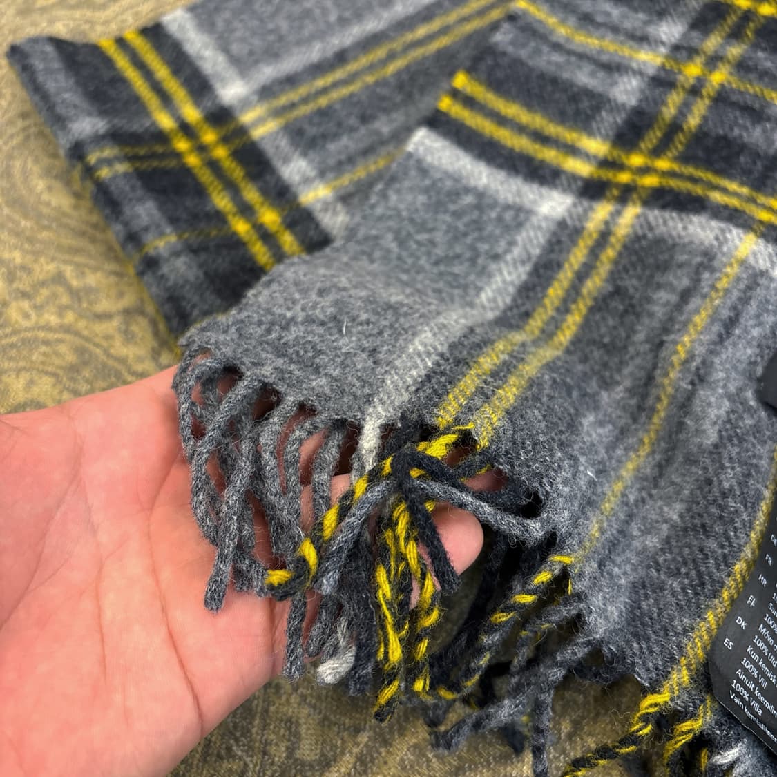 바버 헤어리 모던 옐로우그레이 타탄체크 울머플러 N267 상품이미지4