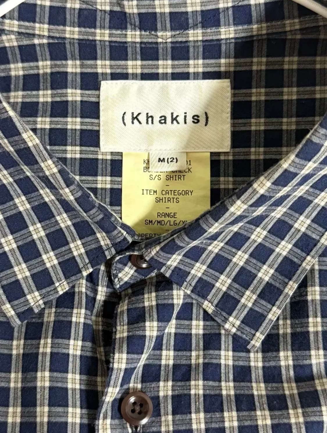 [M]카키스 보더 체크셔츠 네이비 상품이미지2