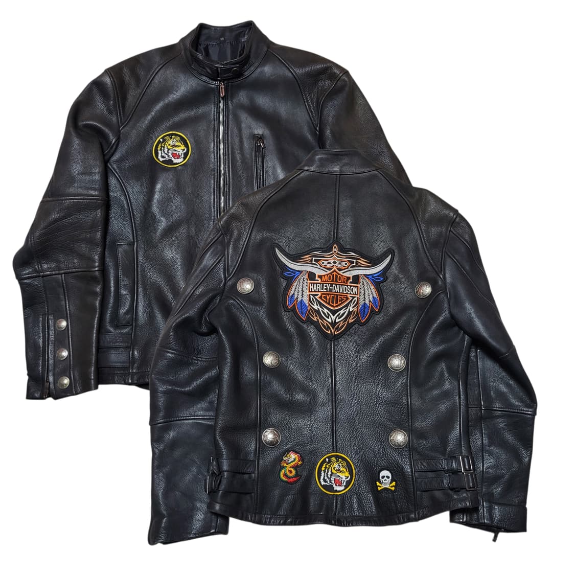 (L) 90s 빈티지 소가죽자켓 라이더자켓 카우하이드자켓 상품이미지1