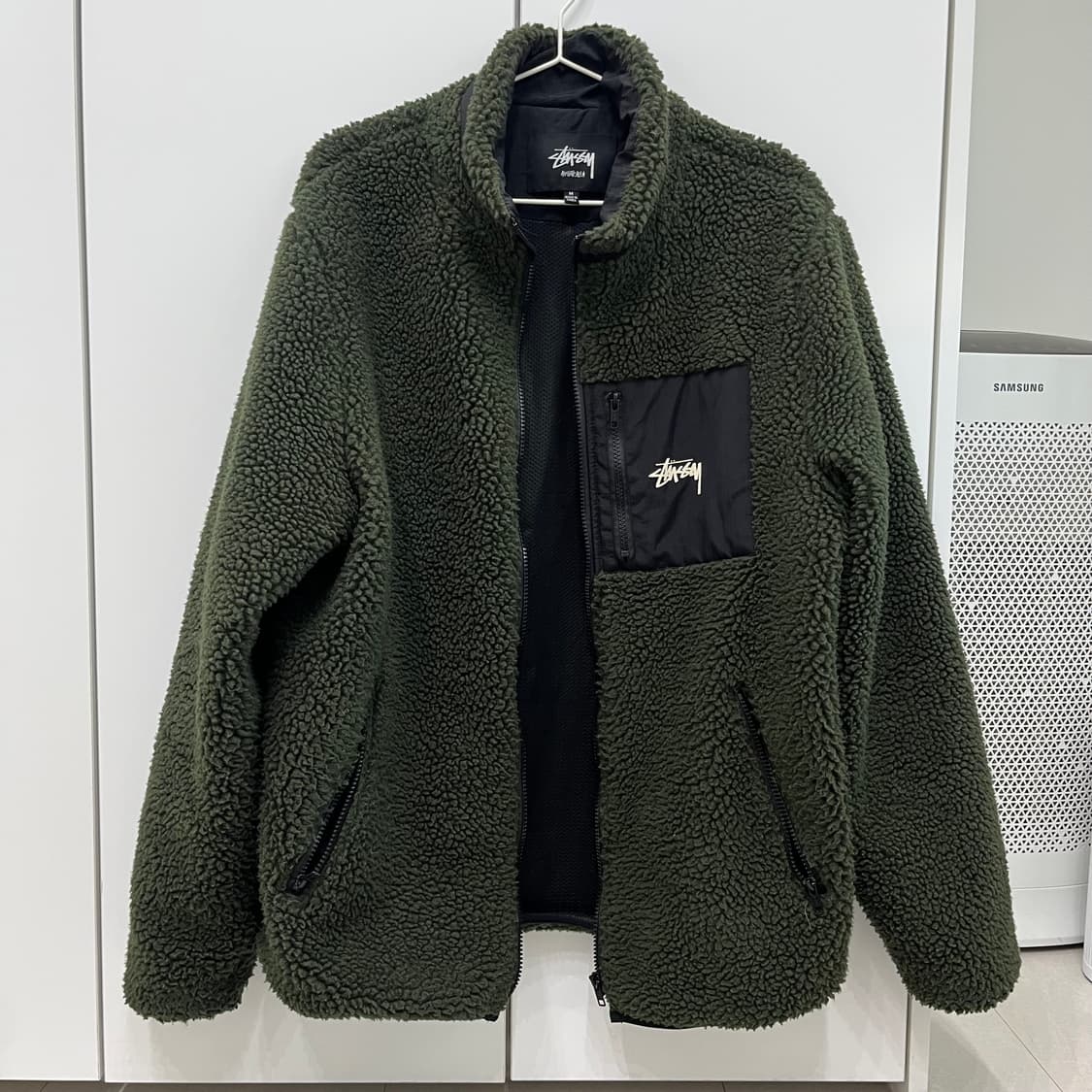 스투시 쉐르파 후리스 집업 올리브 상품이미지2