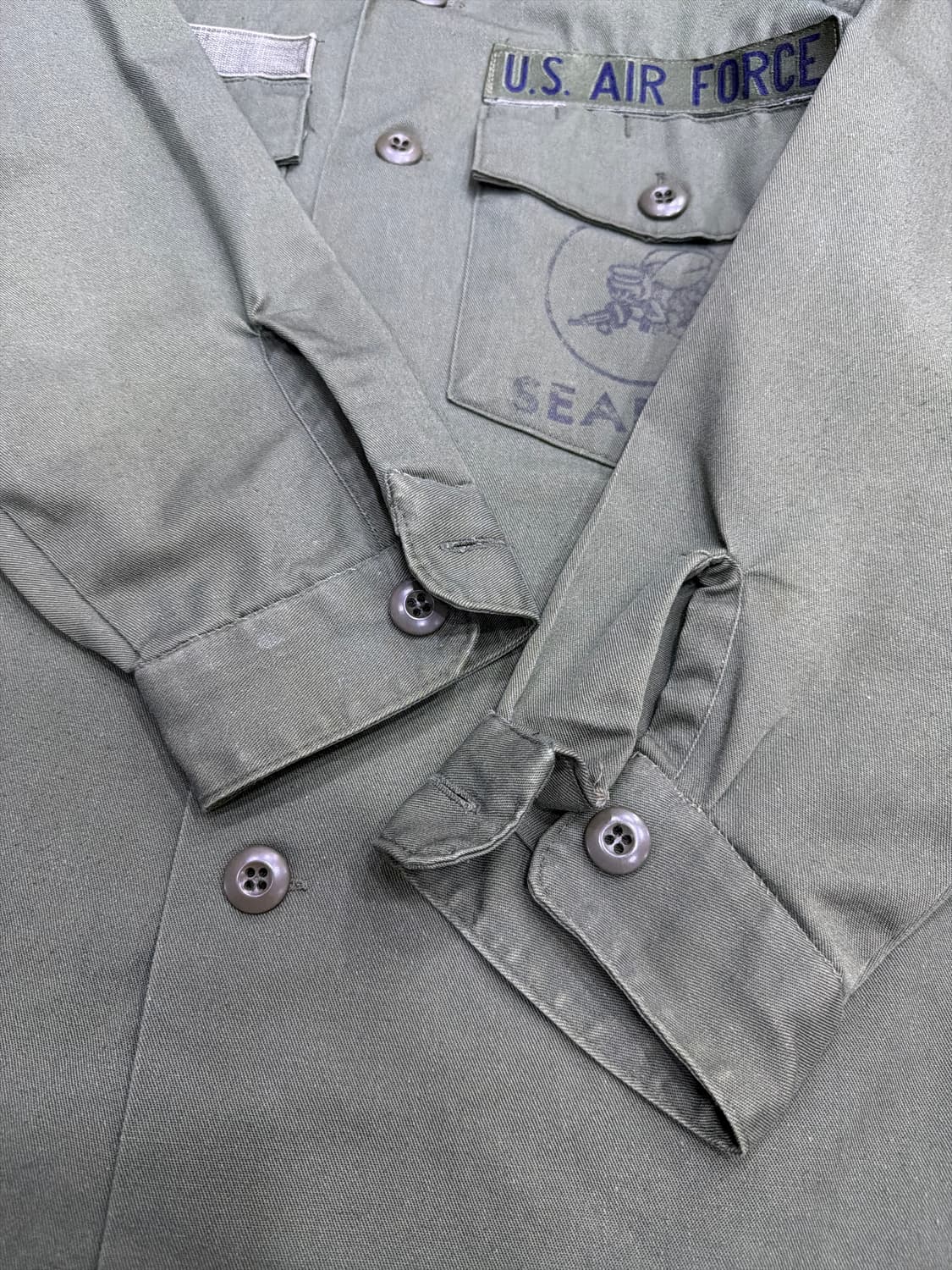 미공군 OG-507 유틸리티 패치 셔츠 Seebees 14.5 x31 상품이미지8