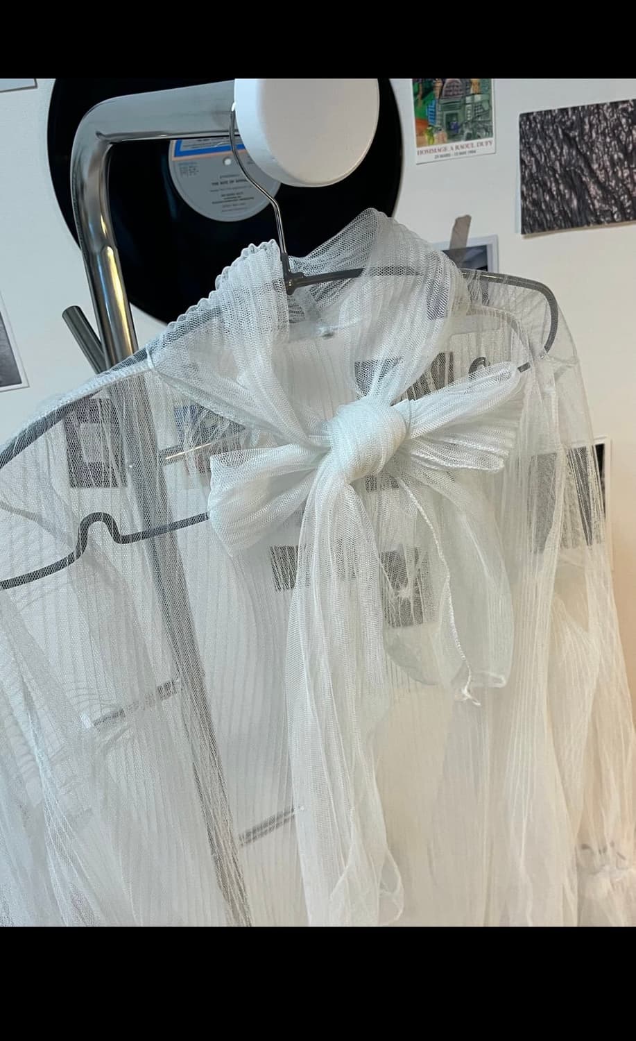 빈티지 리본 스카프 시스루 블라우스 상품이미지2