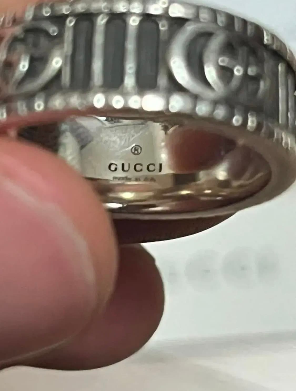 구찌 [GG 마몽] 더블 G 디테일의 실버 반지 20호 상품이미지4