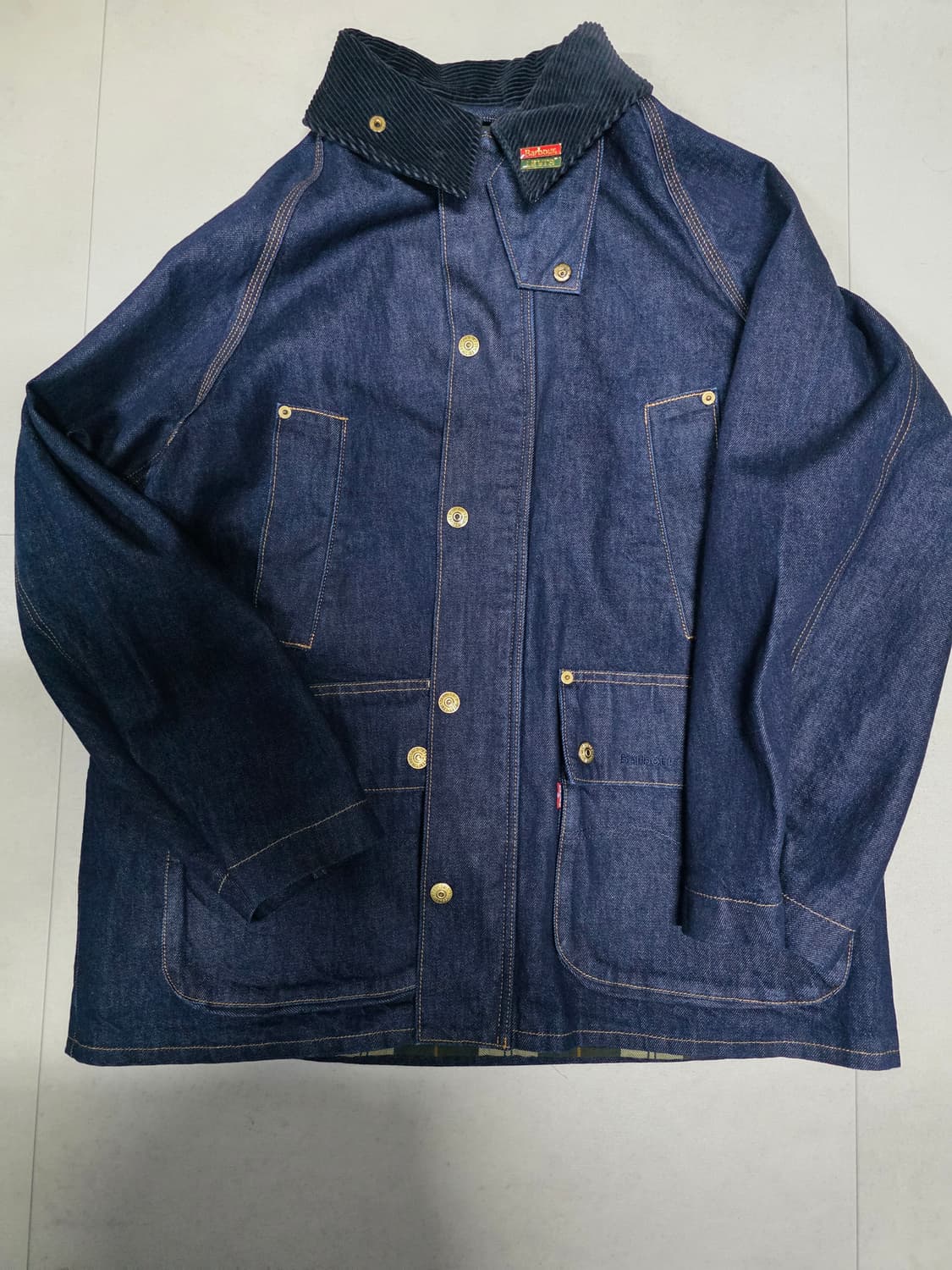 리바이스x바버 콜라보 오버사이즈 비데일 자켓 다크린스드 데님 상품이미지3