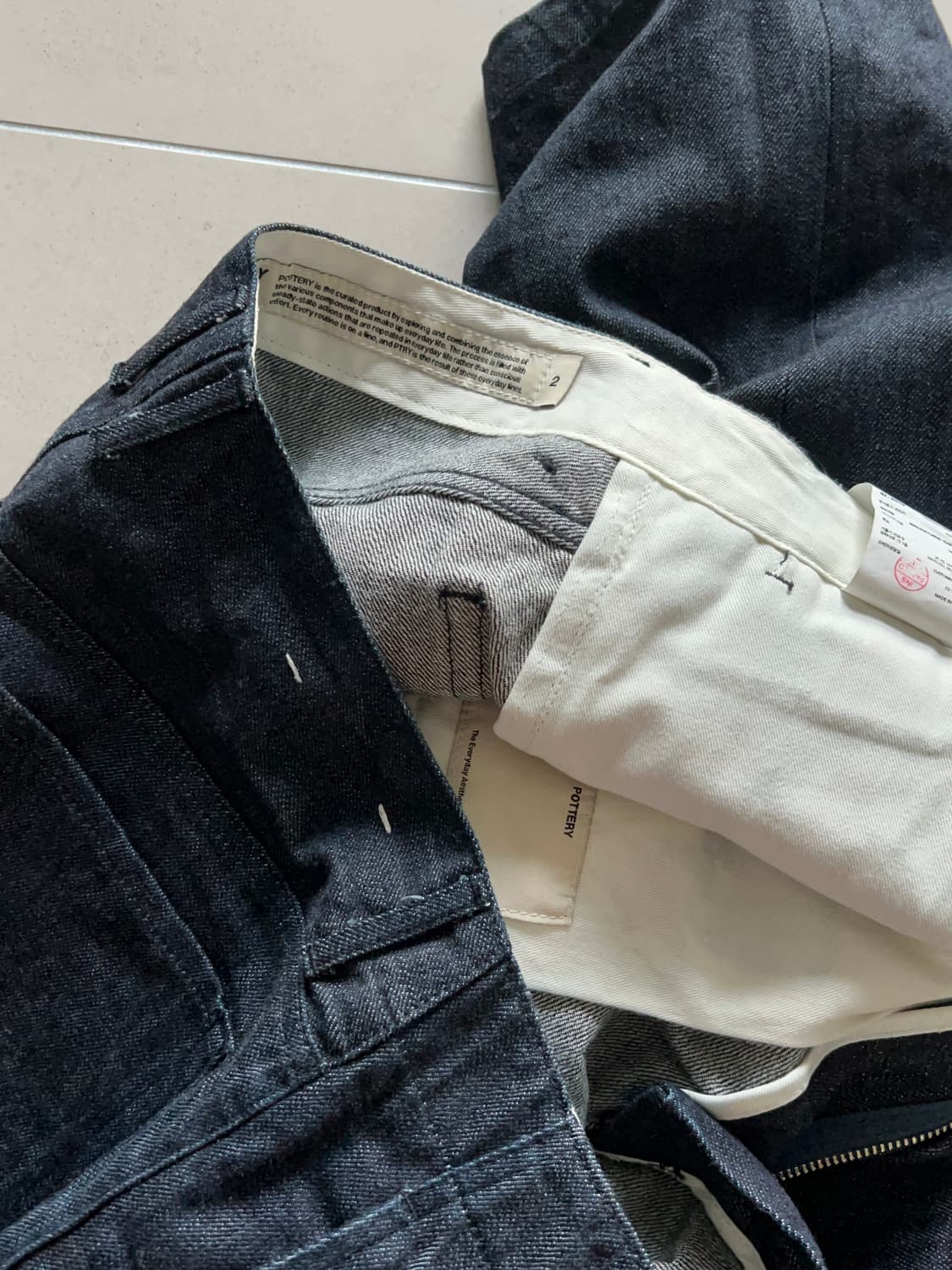 포터리 원 워시드 와이드 데님 블루 상품이미지3