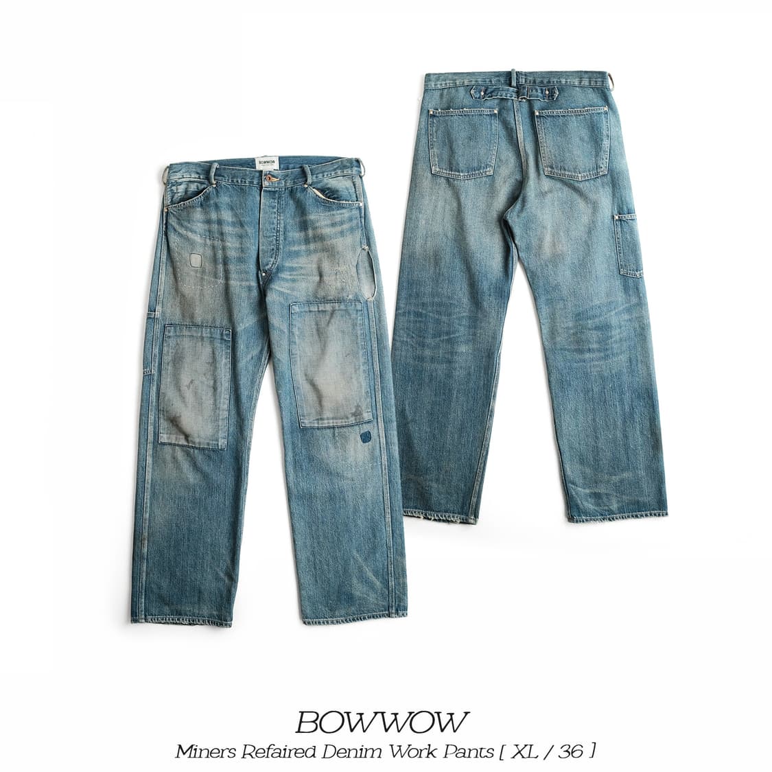 바우와우 마이너스 리페어 데님 워크팬츠 XL사이즈 bowwow 상품이미지1