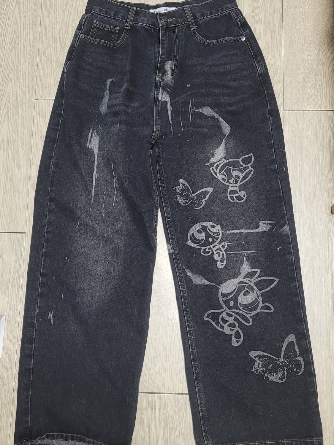 팬시클럽 파워퍼프걸 블랙 데님 팬츠 상품이미지2