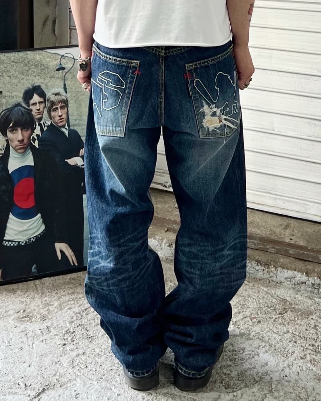 SANTASTIC! saru logo denim pants 🇯🇵 상품이미지1