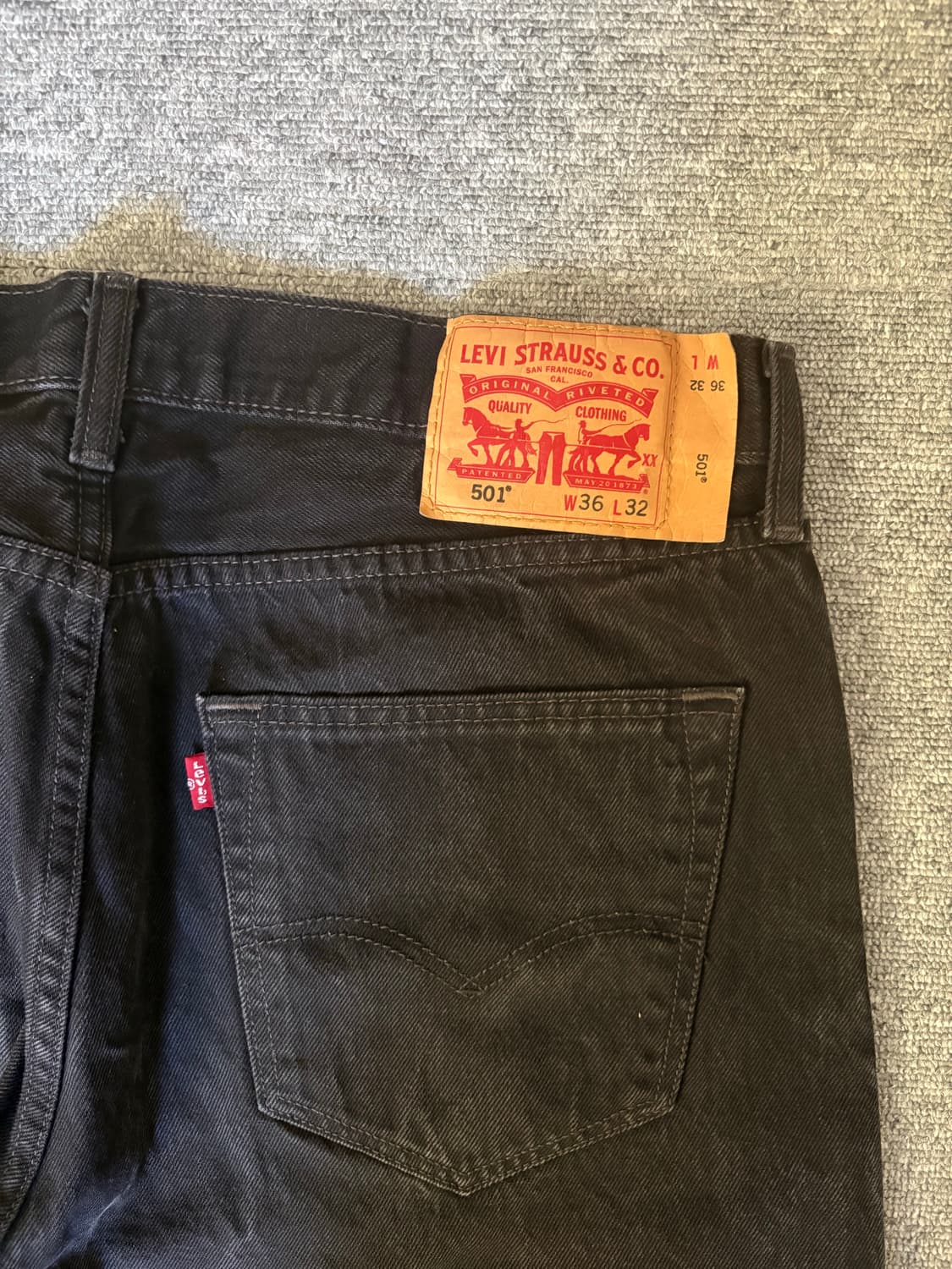 [W36 L32] 리바이스501 블랙 데님팬츠/ 17 상품이미지5