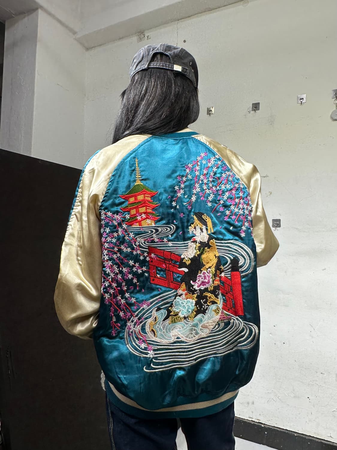 Jpn 일본빈티지 오리엔탈 로 민트 기모노 스카잔 자켓 상품이미지7