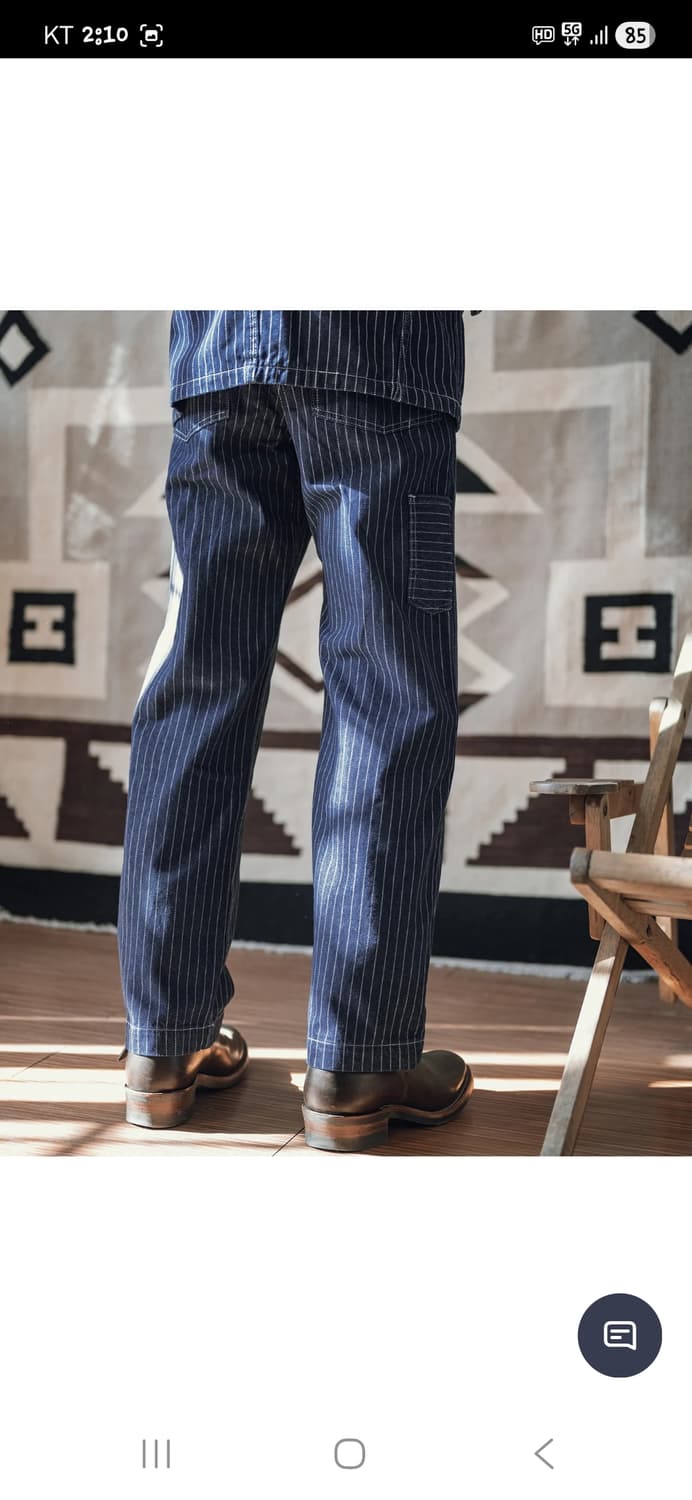 논스탁 레일웨이 워크 스트라이프 데님팬츠 m 대략 29 상품이미지7