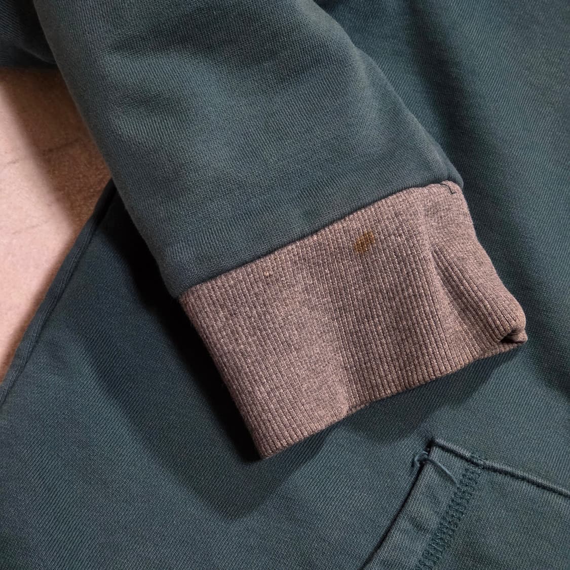 행텐 다크 그린 쉐르파 후드집업 상품이미지4