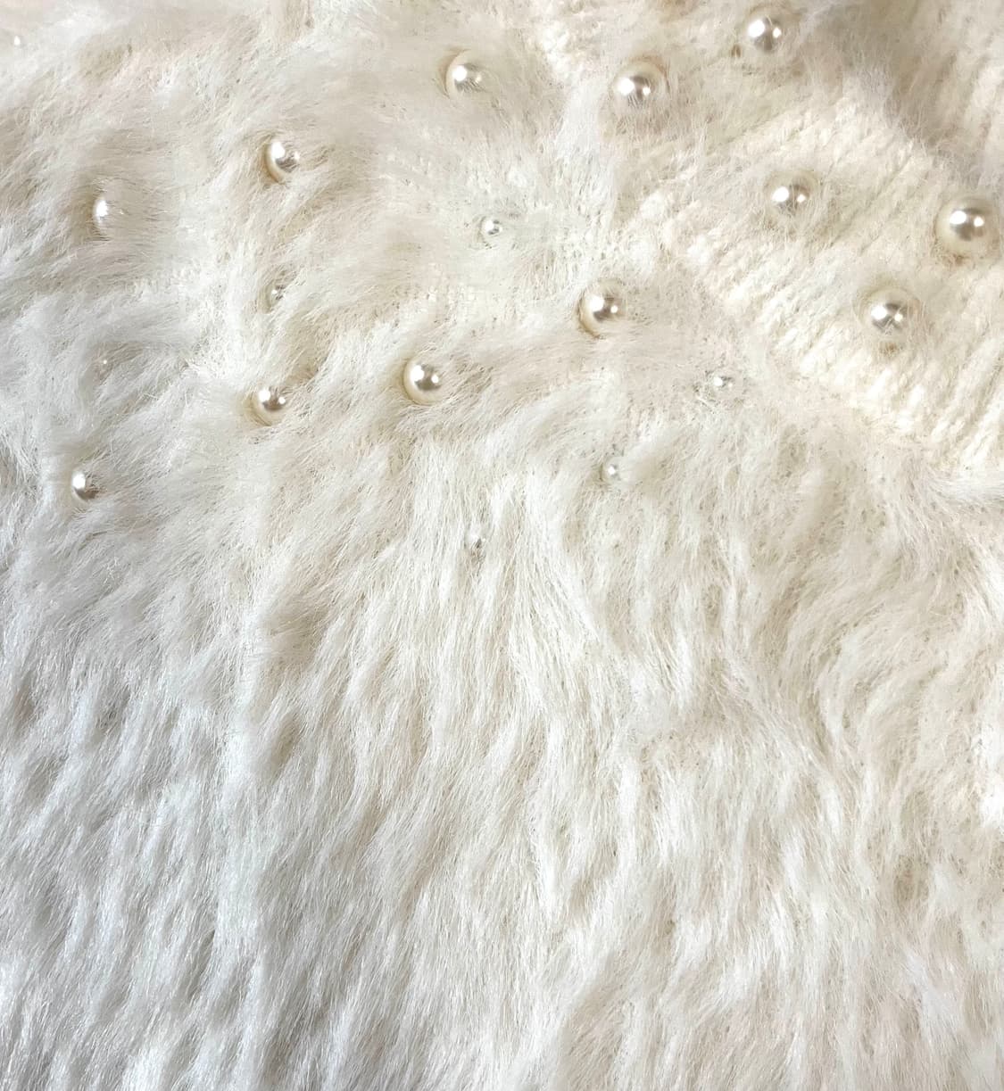 ZARA Soft Fur Knit Pearl Sweater Ivory 상품이미지2