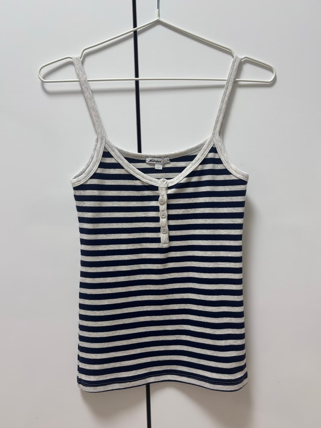 섭듀드 subdued stripe tank top navy  상품이미지1