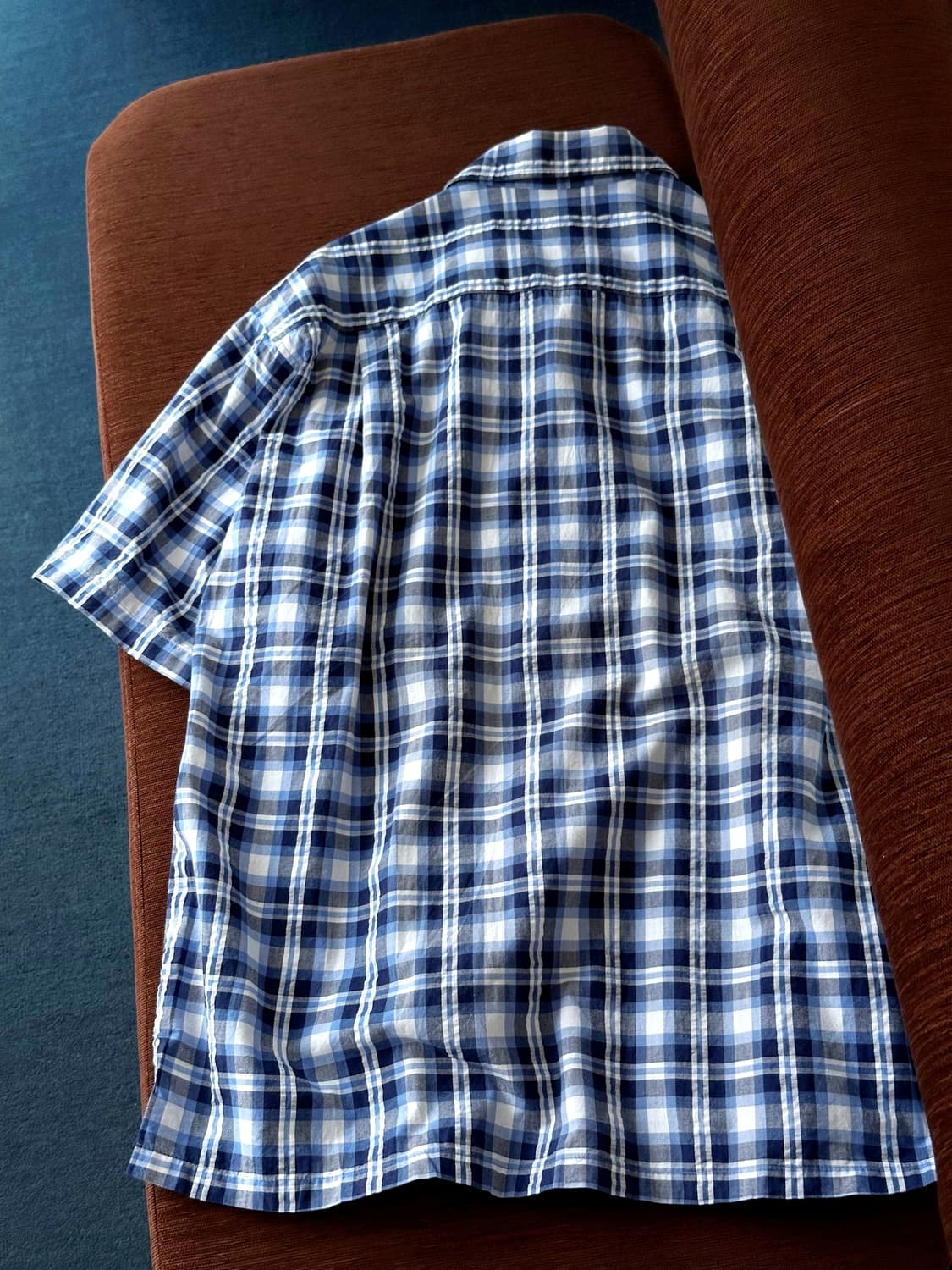 Natural sucker fabric check shirt 상품이미지5