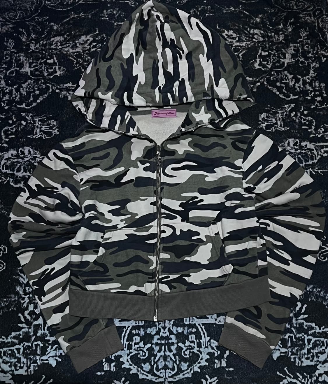 플리즈노팔로우 카모패턴 후드집업 상품이미지1
