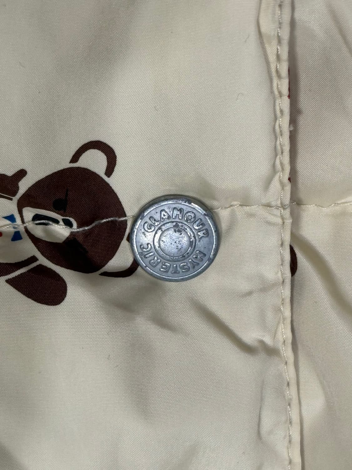 히스테릭 글래머 아카이브 퍽베어 패턴 오프화이트 색상 롱 패딩 자켓 상품이미지9