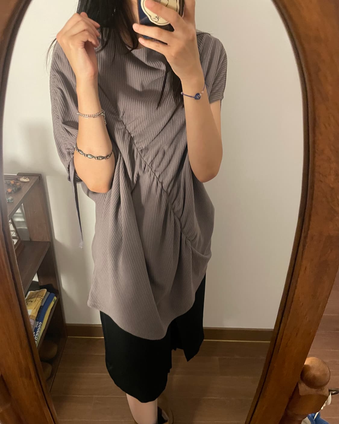Asymmetric shirring sleeveless 상품이미지5