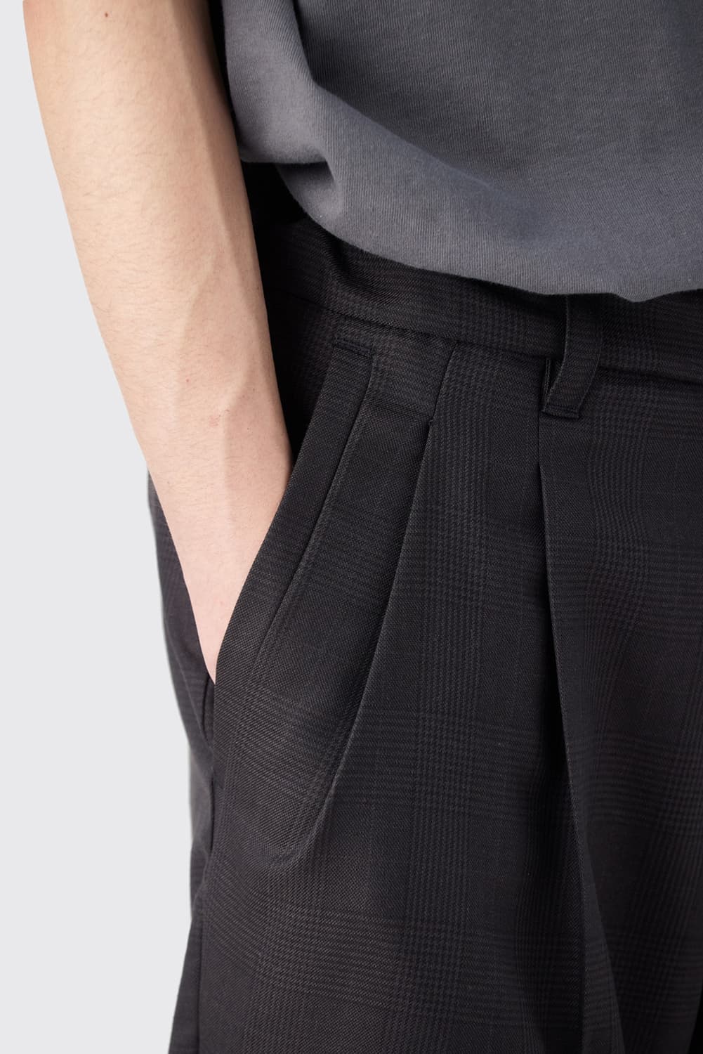 해칭룸 클래식 슬랙스 차콜체크 3 상품이미지1