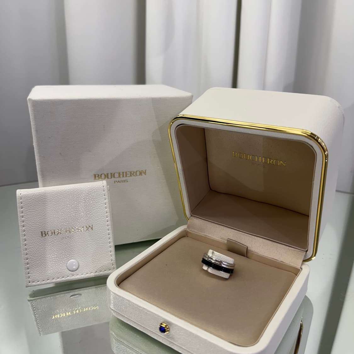 (56)부쉐론 콰트로 블랙 에디션 웨딩 밴드 라지 모델  상품이미지2