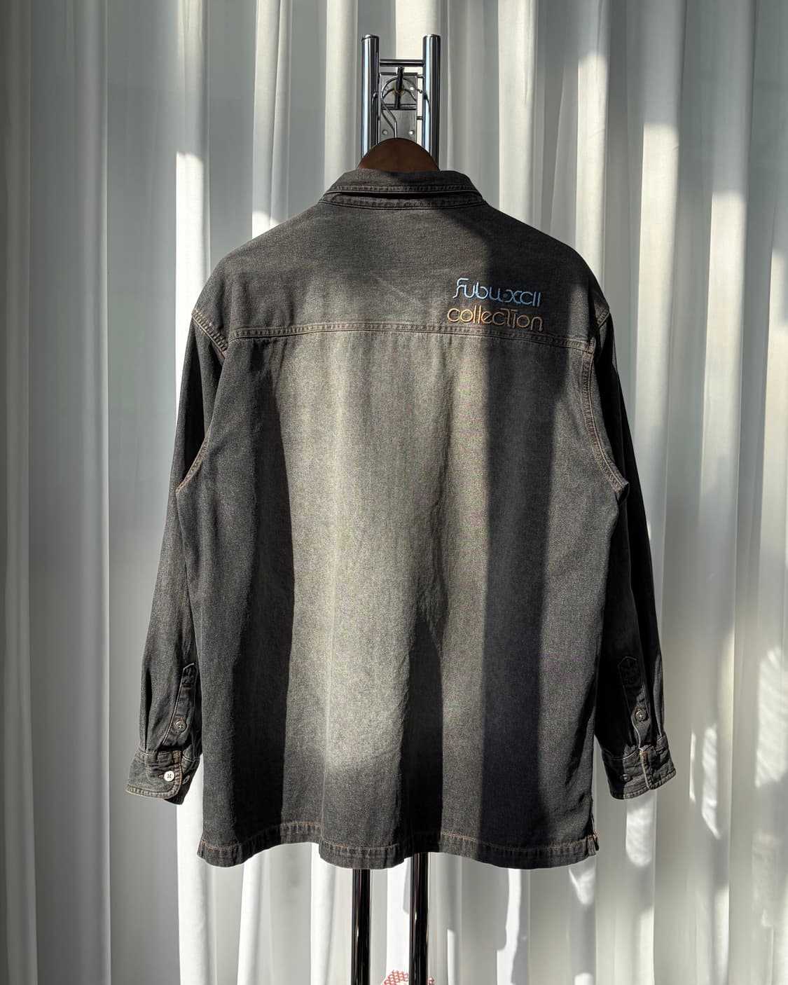[L-XL]FUBU 후부 올드스쿨 흑청 데님 셔츠 상품이미지5