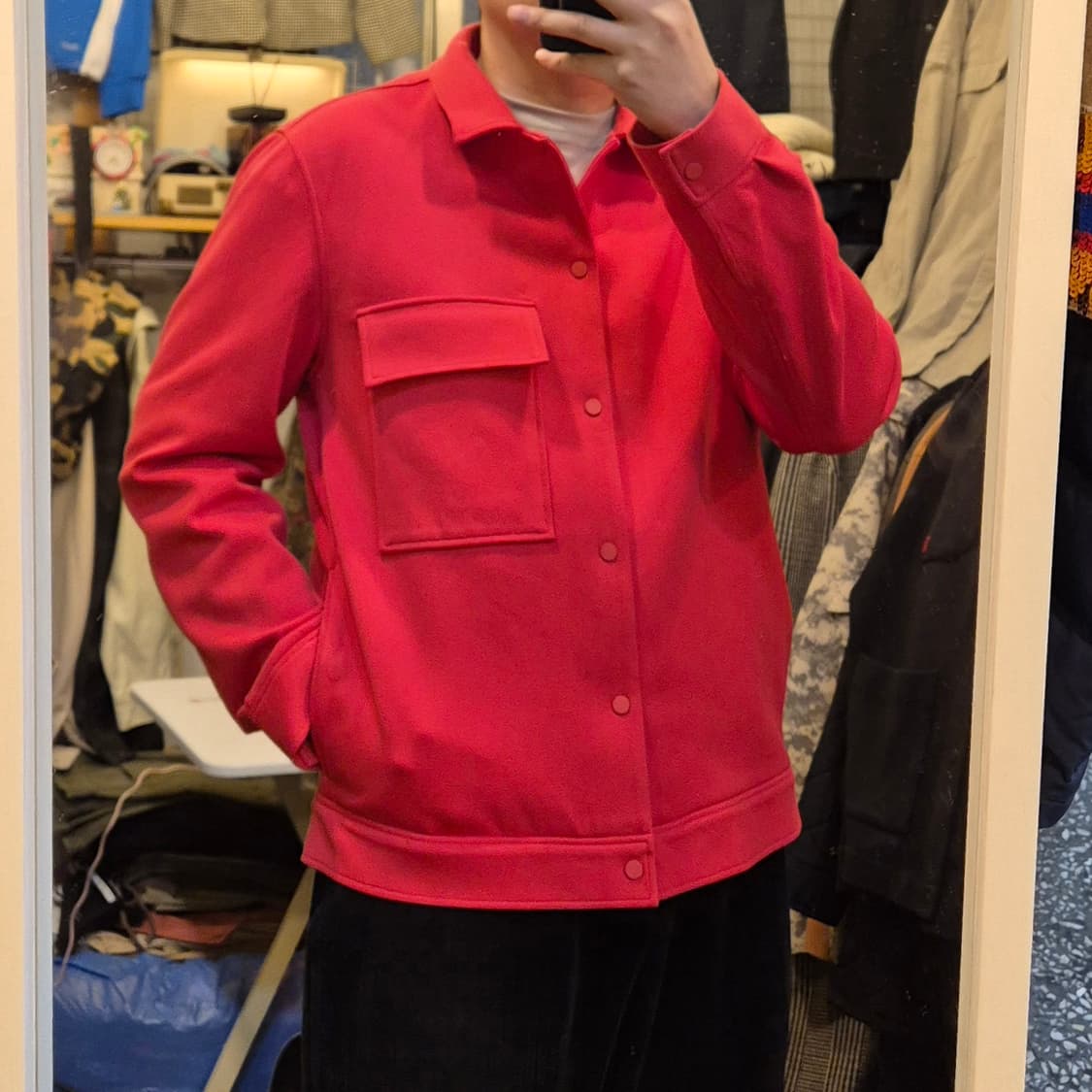 L(착샷잇음) COS 다홍색 트윌자켓  상품이미지4