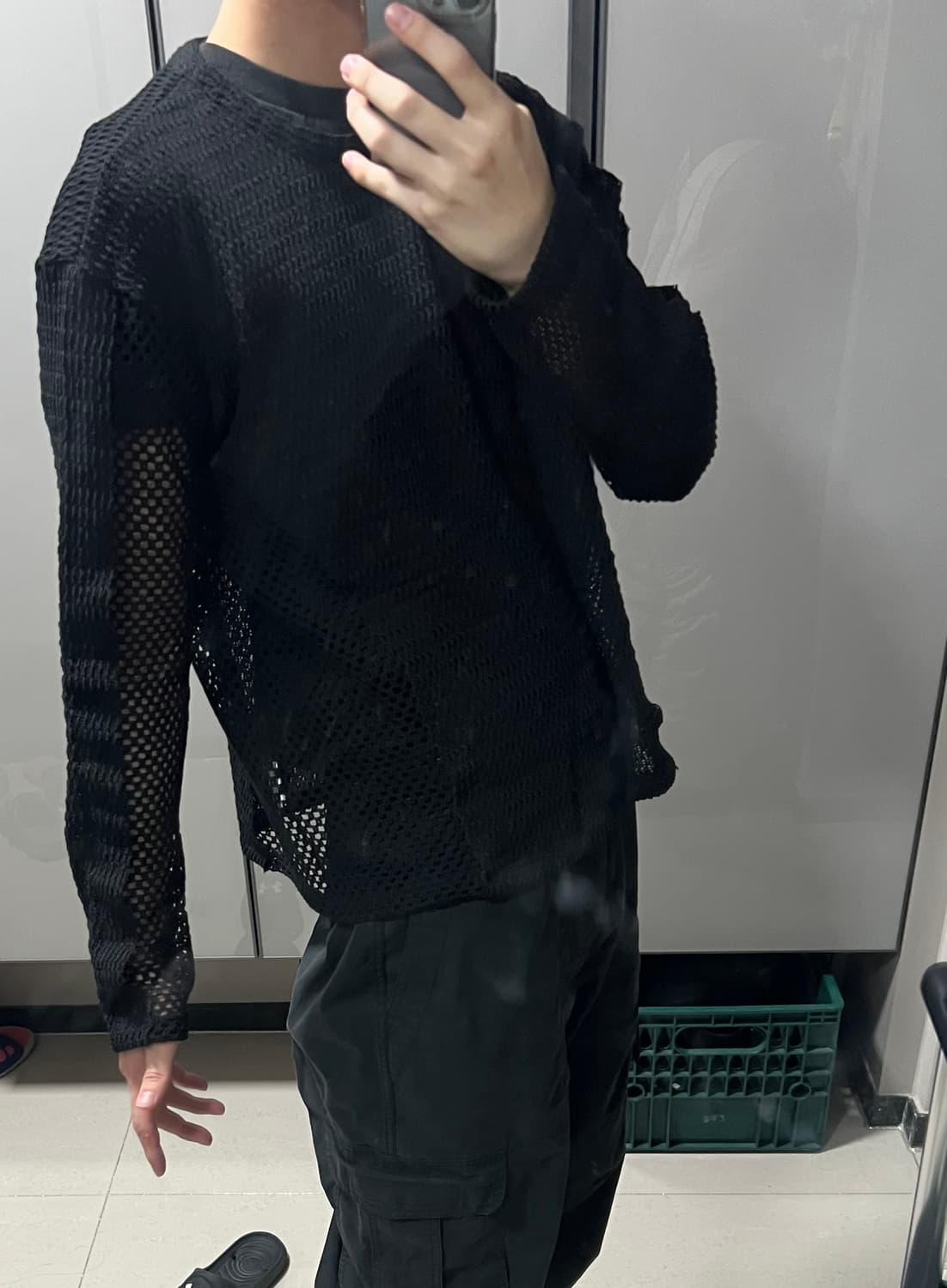 [새상품] ADSB 앤더슨벨 델렌 네트 크루넥 블랙  상품이미지3