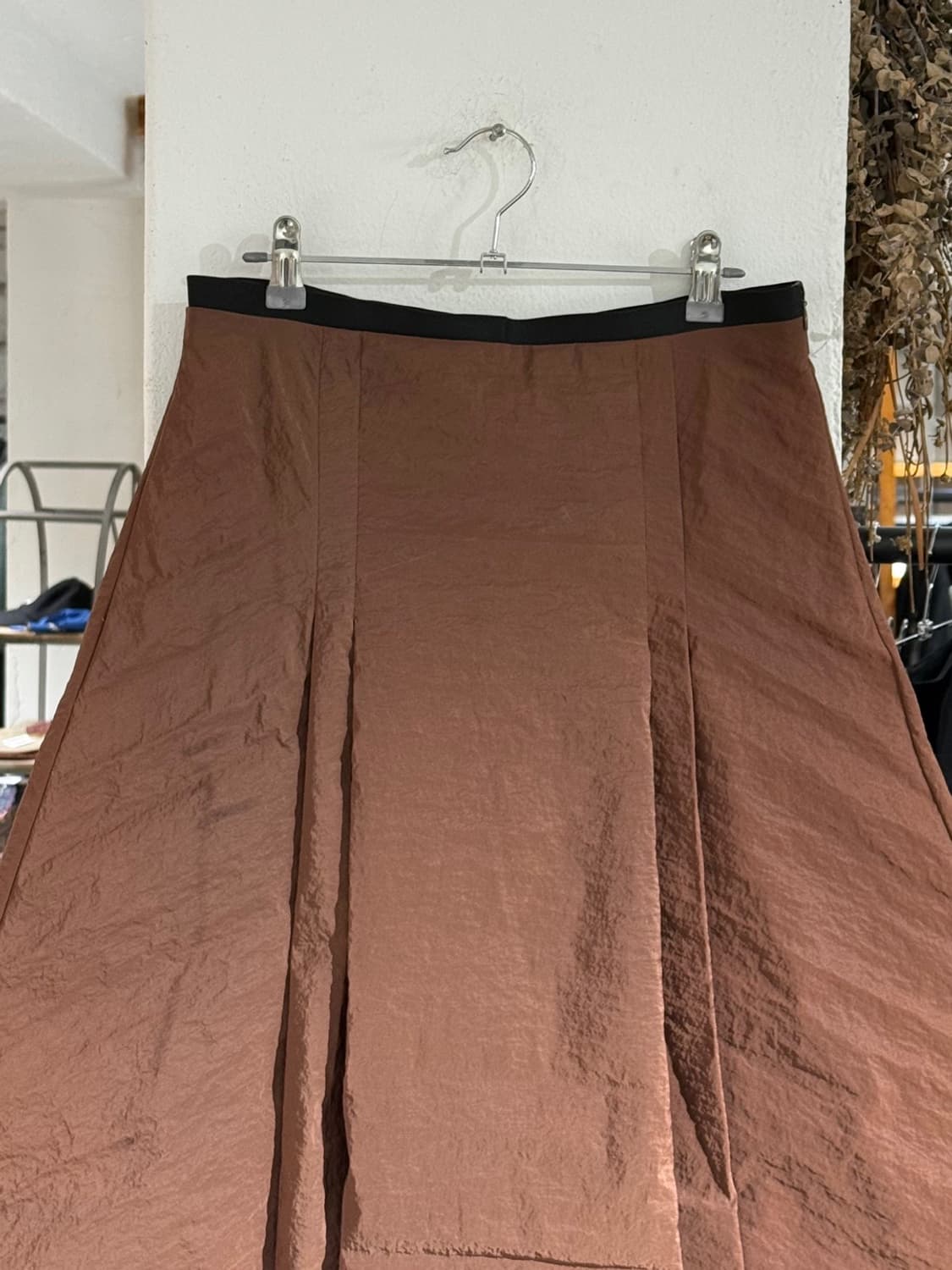 마르니 브라운 플레어 나일론 미디 스커트 상품이미지2