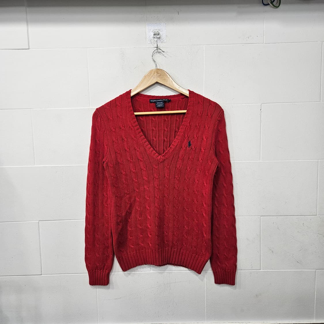 폴로 랄프로렌 브이넥 꽈배기니트 상품이미지1