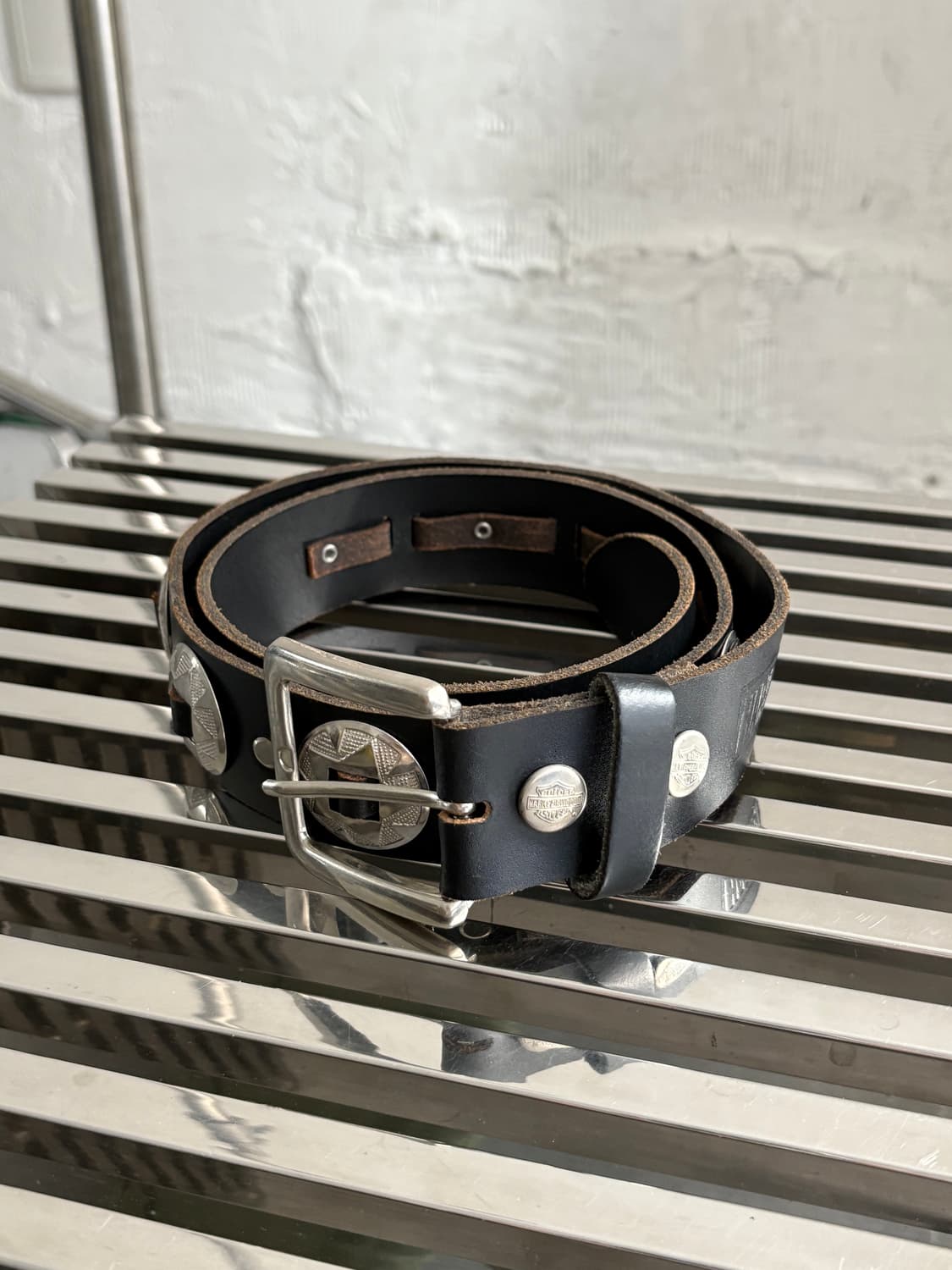 Harley-Davidson 할리 데이비슨 스터드 레더 벨트 상품이미지4