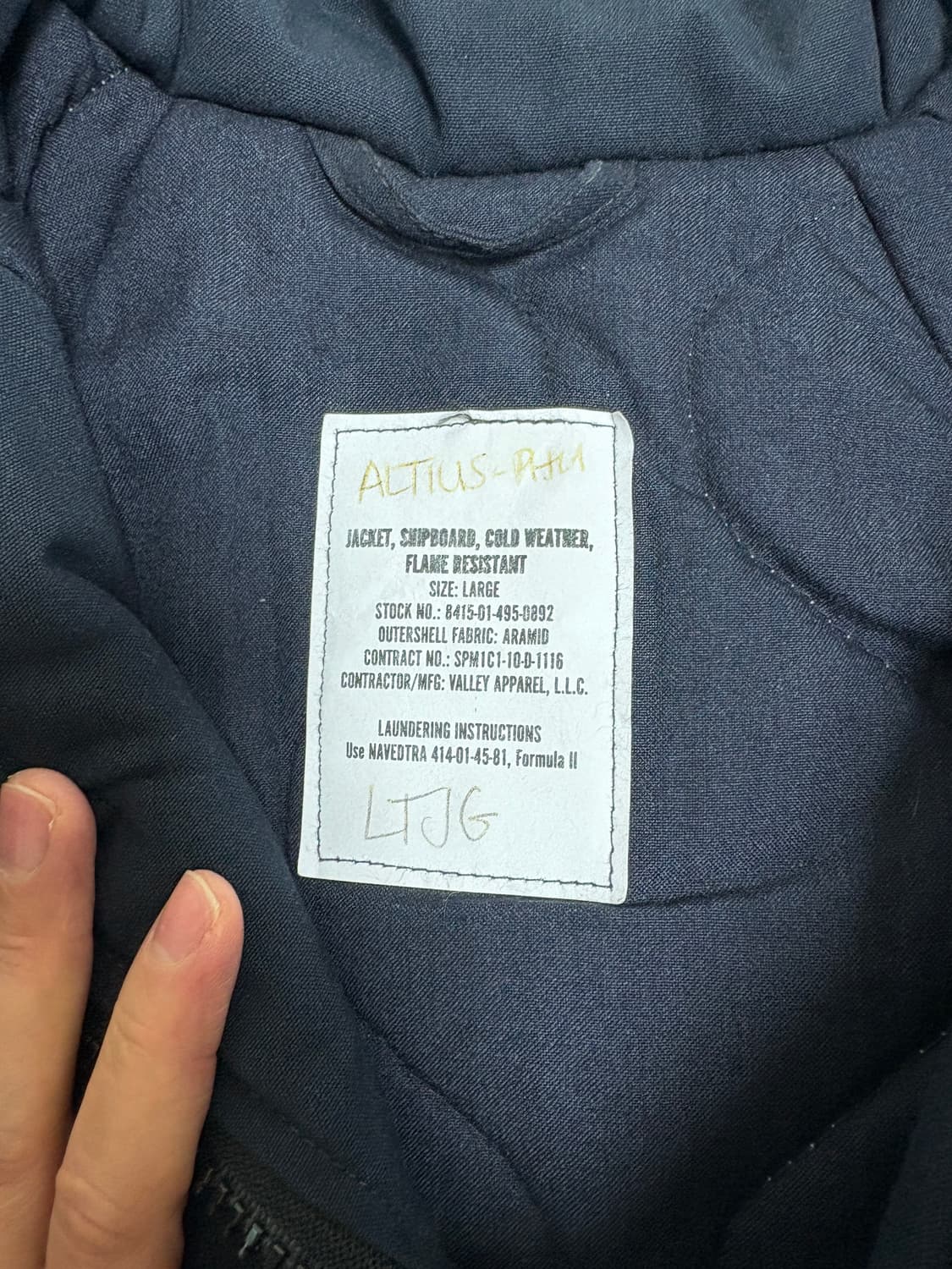 미 해군 콜드 웨더 쉽 보드 파카 자켓, 데드스탁급 컨디션 L(105) 상품이미지3