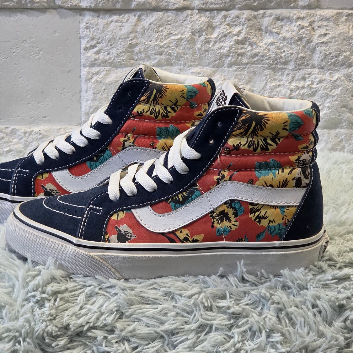 4q-4:반스 스타워즈 스케이트-하이 플로럴 패턴 (약 22.5cm) 상품이미지2