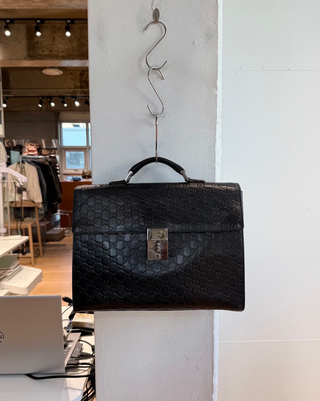 구찌 블랙 GG 시마 브리프케이스 상품이미지2