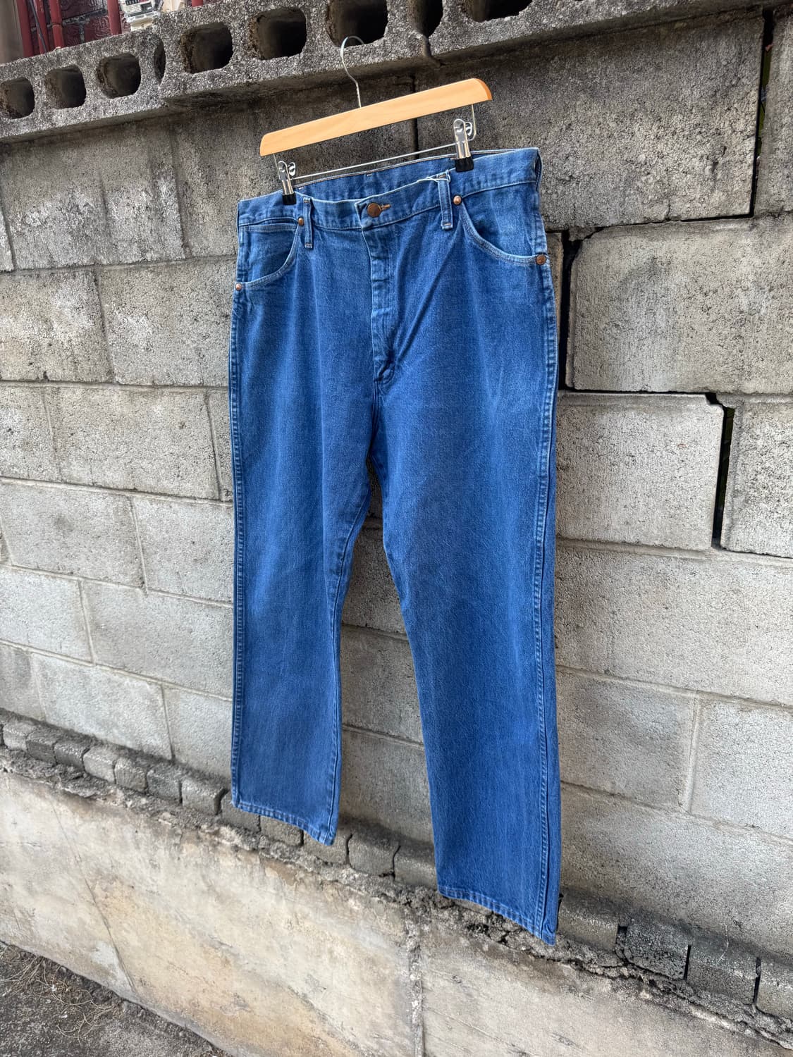 90s 랭글러 빈티지 13mwz 워싱 카우보이컷 부츠컷 데님 팬츠 상품이미지2