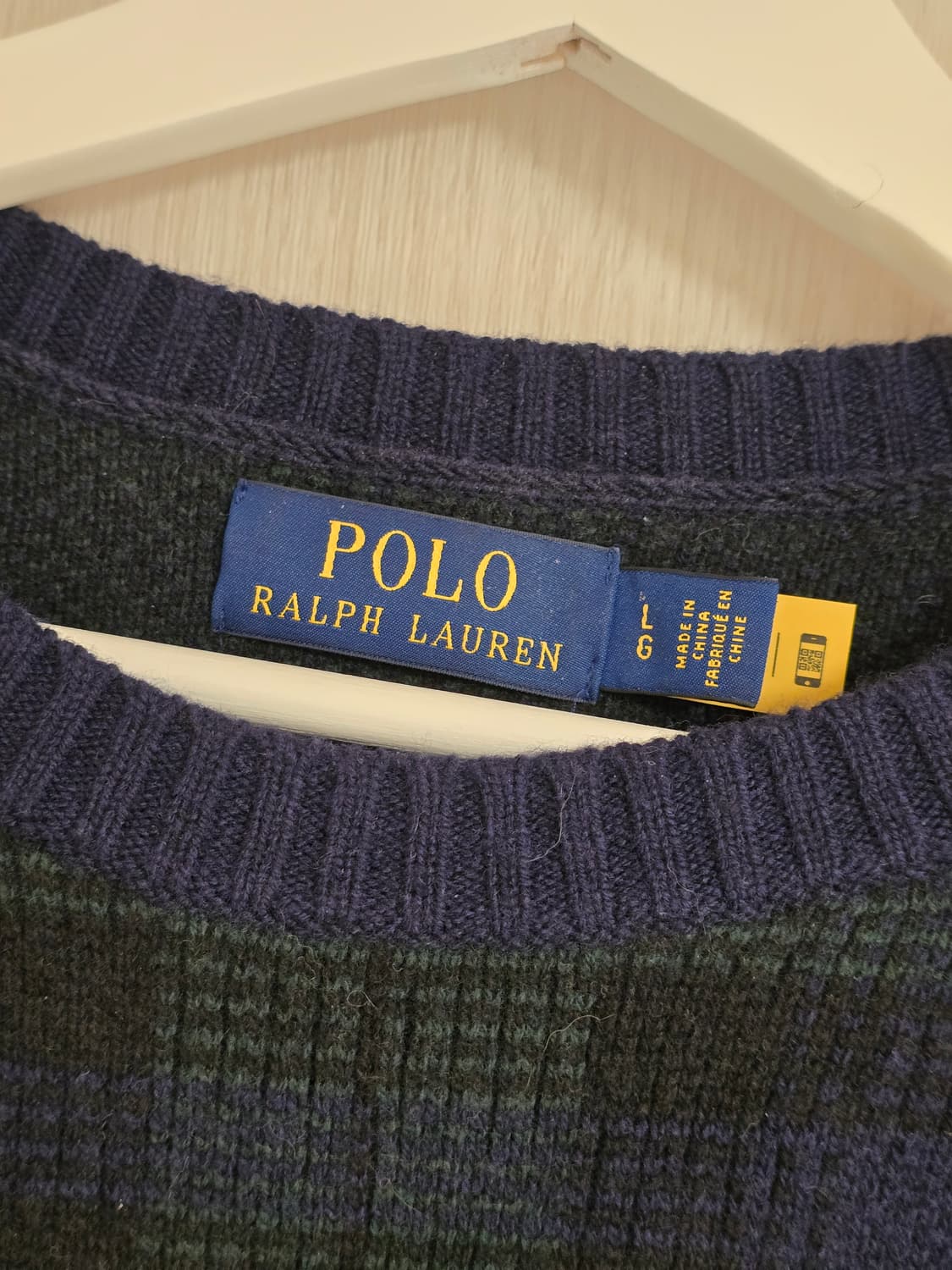 폴로 블랙워치 타탄 체크 울 스웨터 L 새제품 상품이미지2