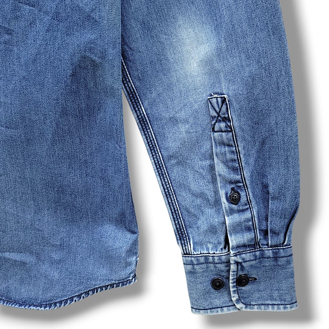 [95~100] 라코스테 중청 슬림핏 데님 긴팔셔츠 상품이미지9