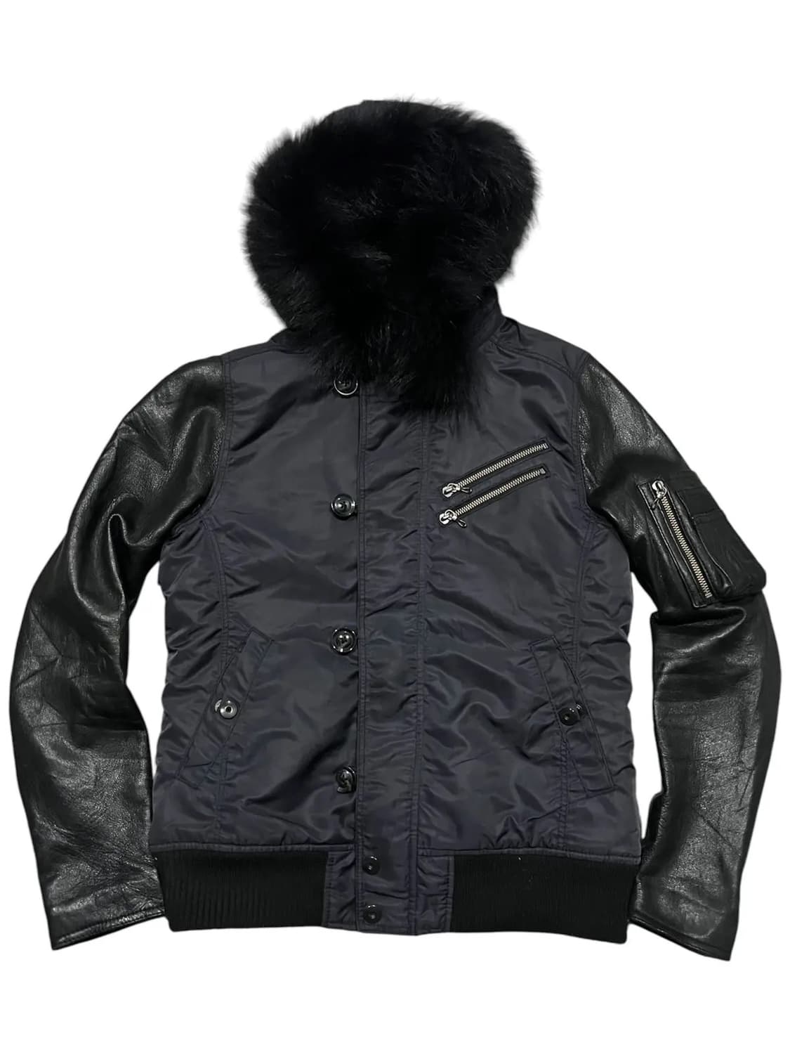 택포•빈티지 vkei 펑크 n2b 레더 퍼 후드 자켓 상품이미지7