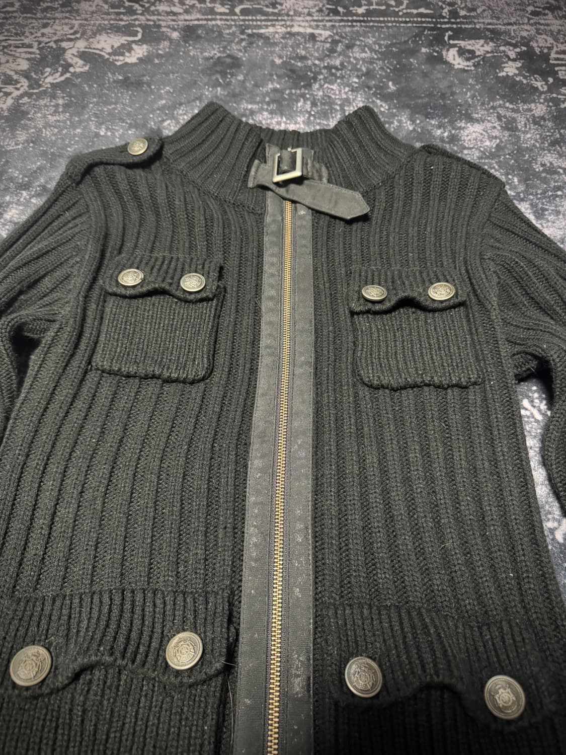 00s Style Black Knitwear Zip-up 상품이미지2