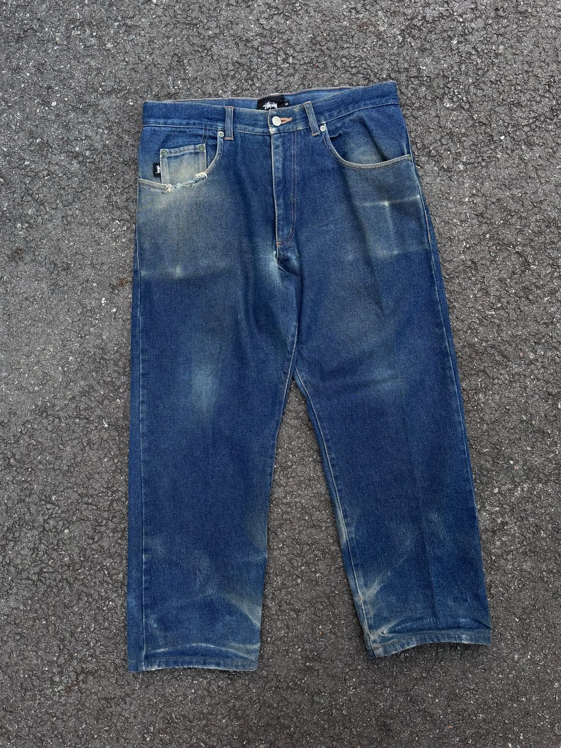 Stussy 스투시 워시드 데미지 데님팬츠 상품이미지1