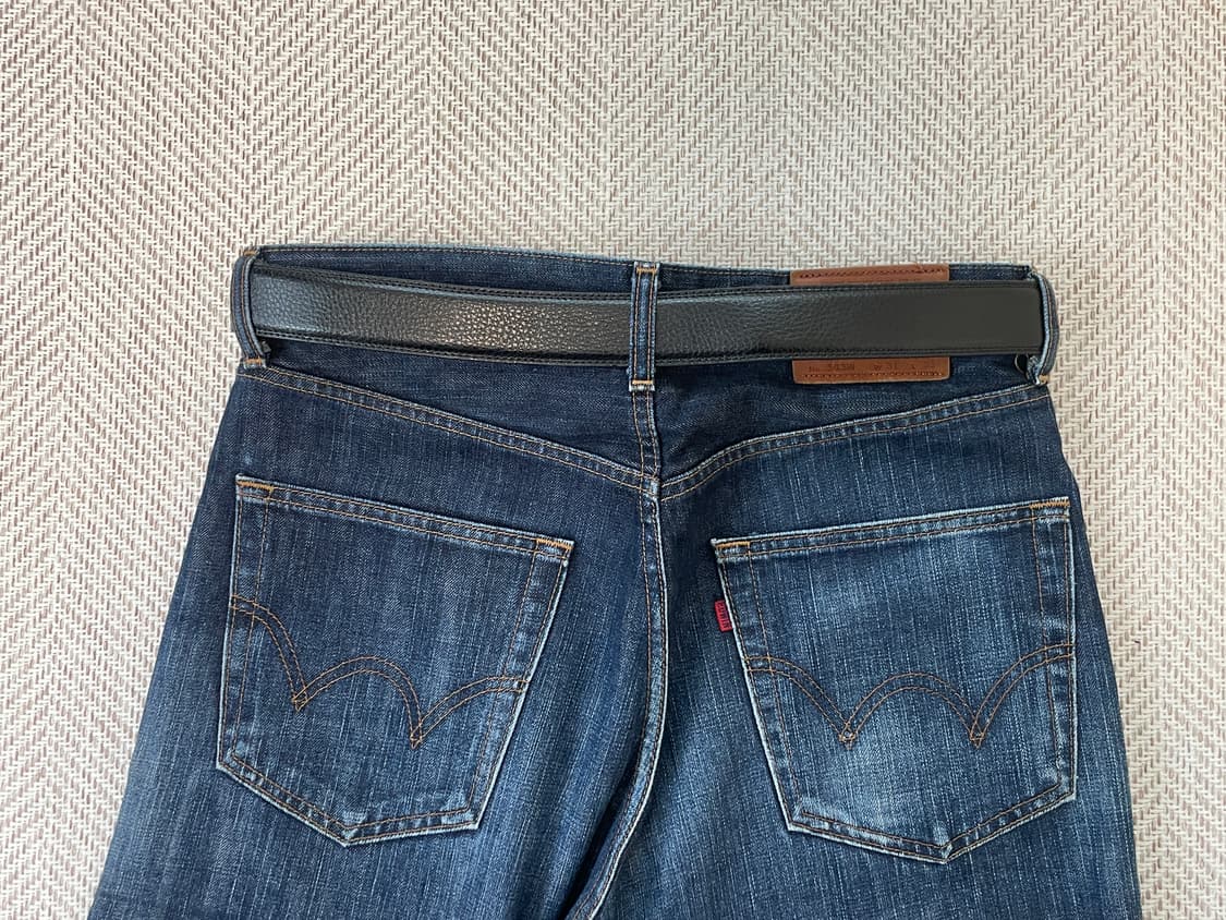 빈티지 실버버클 레더 벨트 J03892 상품이미지3