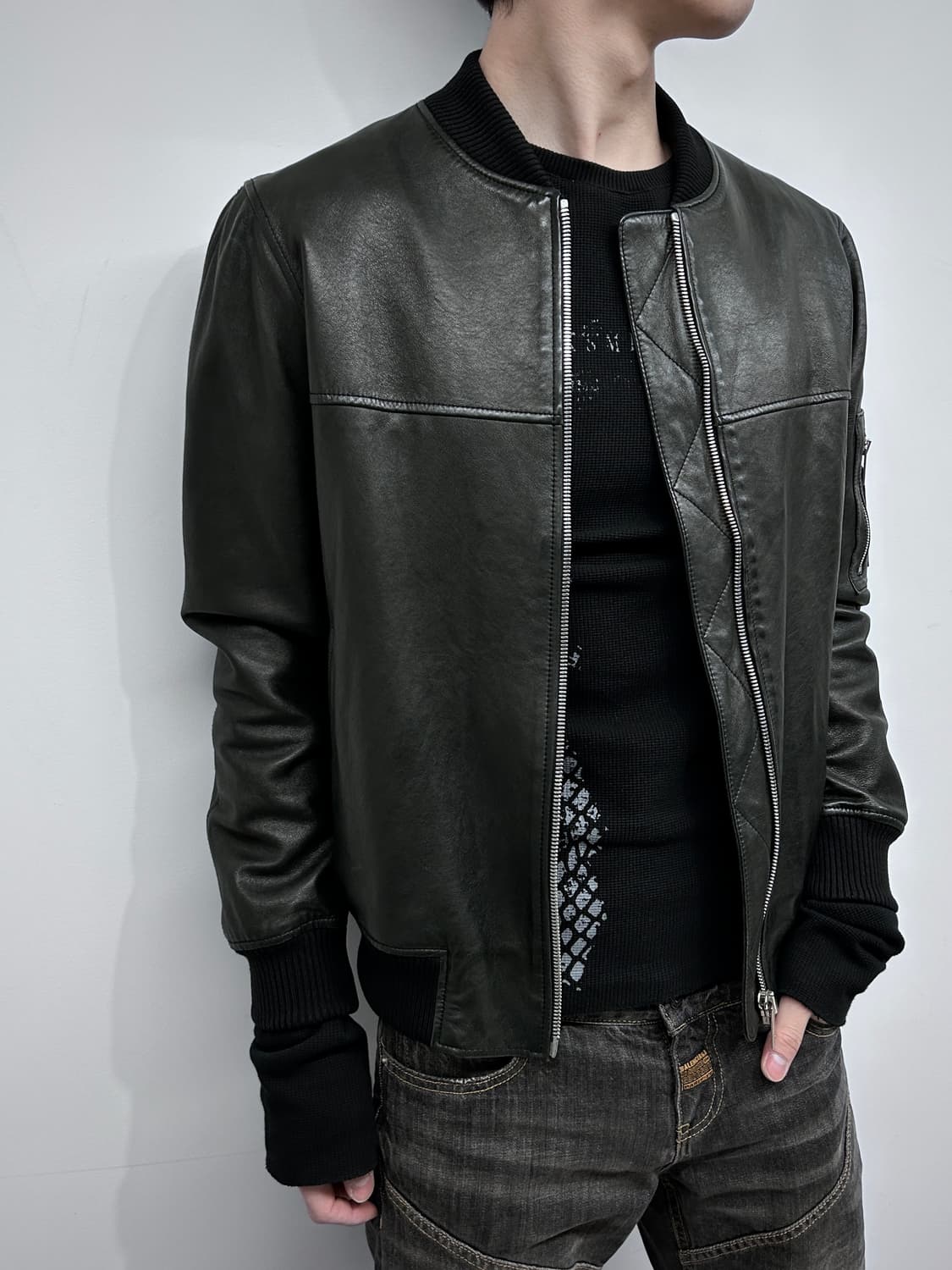 이탈리안 싱글 봄버 램스킨 자켓 상품이미지2