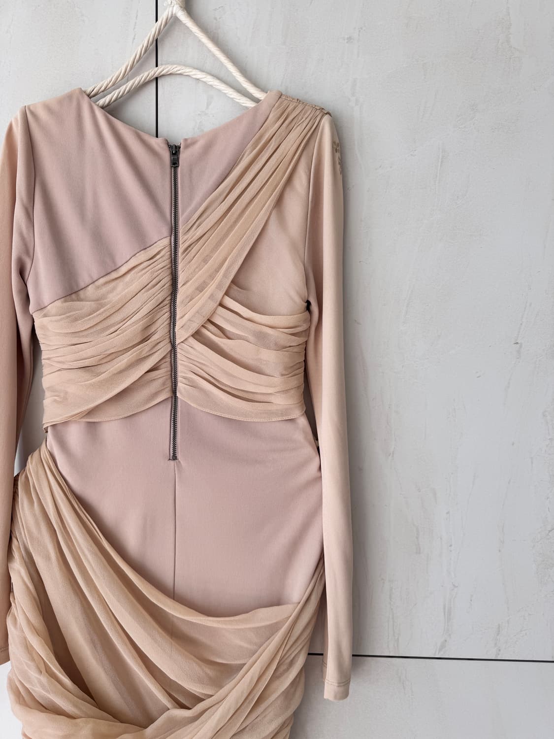 Alice + Olivia 셔링 실크 원피스 베이지4사이즈(44사이즈) 상품이미지6