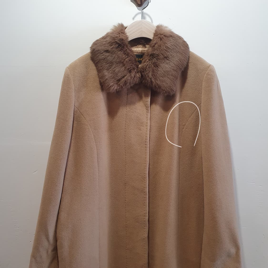 래빗 퍼 롱 코트 *앙고라65 양모35 상품이미지5