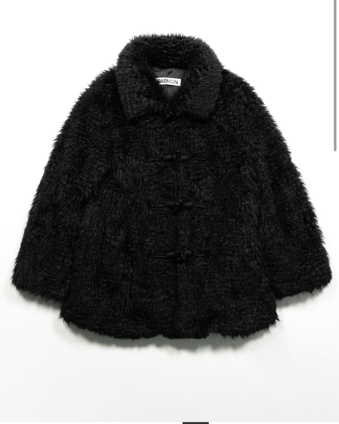 Saengin NIMBUS TOGGLE FUR COAT - BLACK 상품이미지5