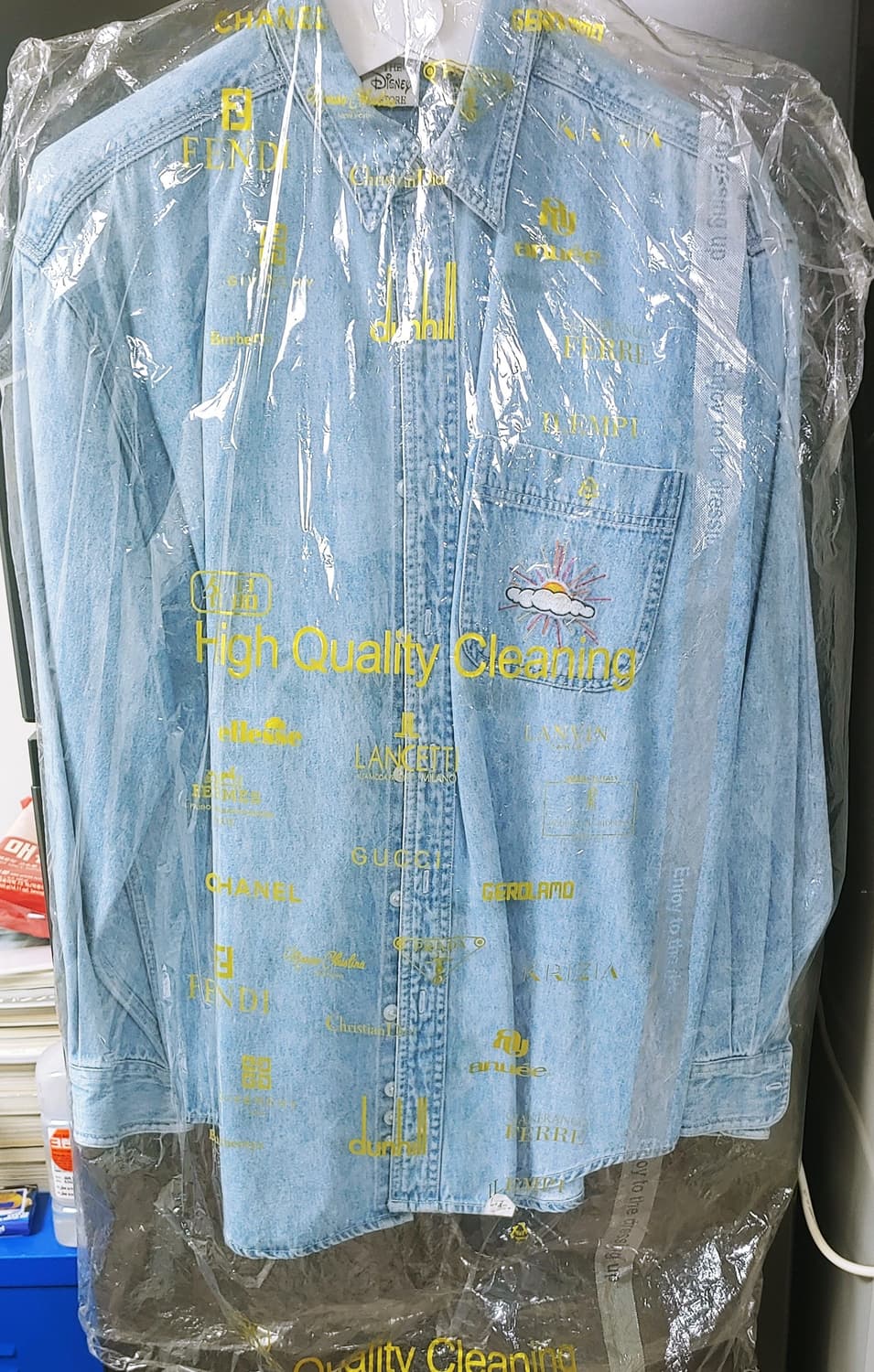 90s 루니툰 디즈니 푸우 데님 셔츠 상품이미지4